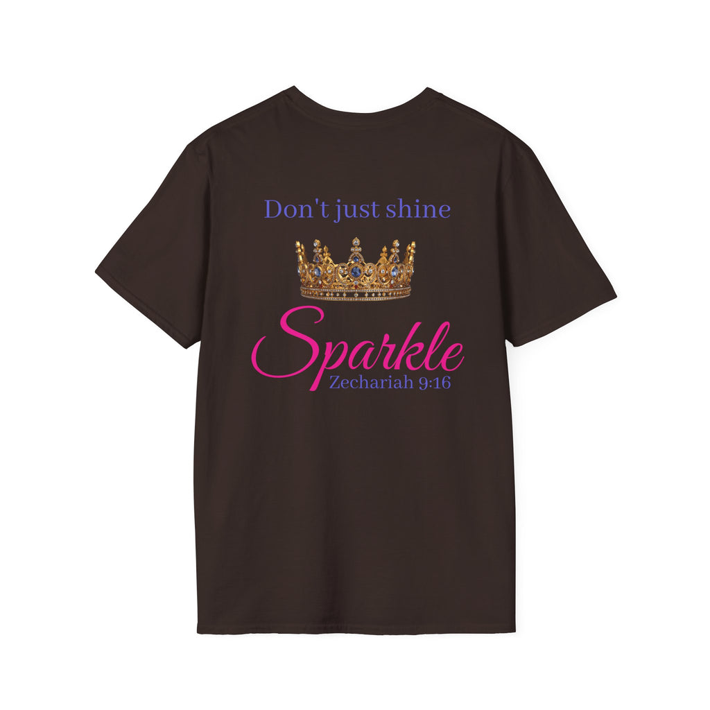 Don’t Just Shine crown Sparkle T-Shirt | Zechariah 9:16 scripture tee