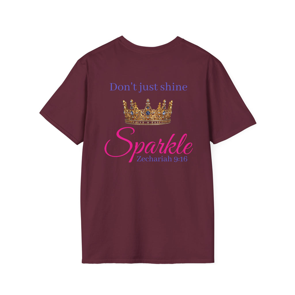 Don’t Just Shine crown Sparkle T-Shirt | Zechariah 9:16 scripture tee