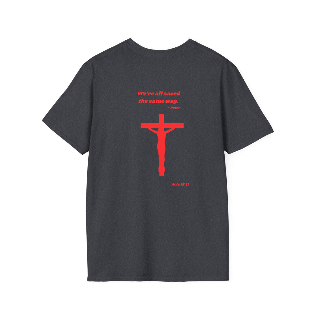 Copy of Red Crucifix with Scripture T-Shirt | Religious Christian Tee