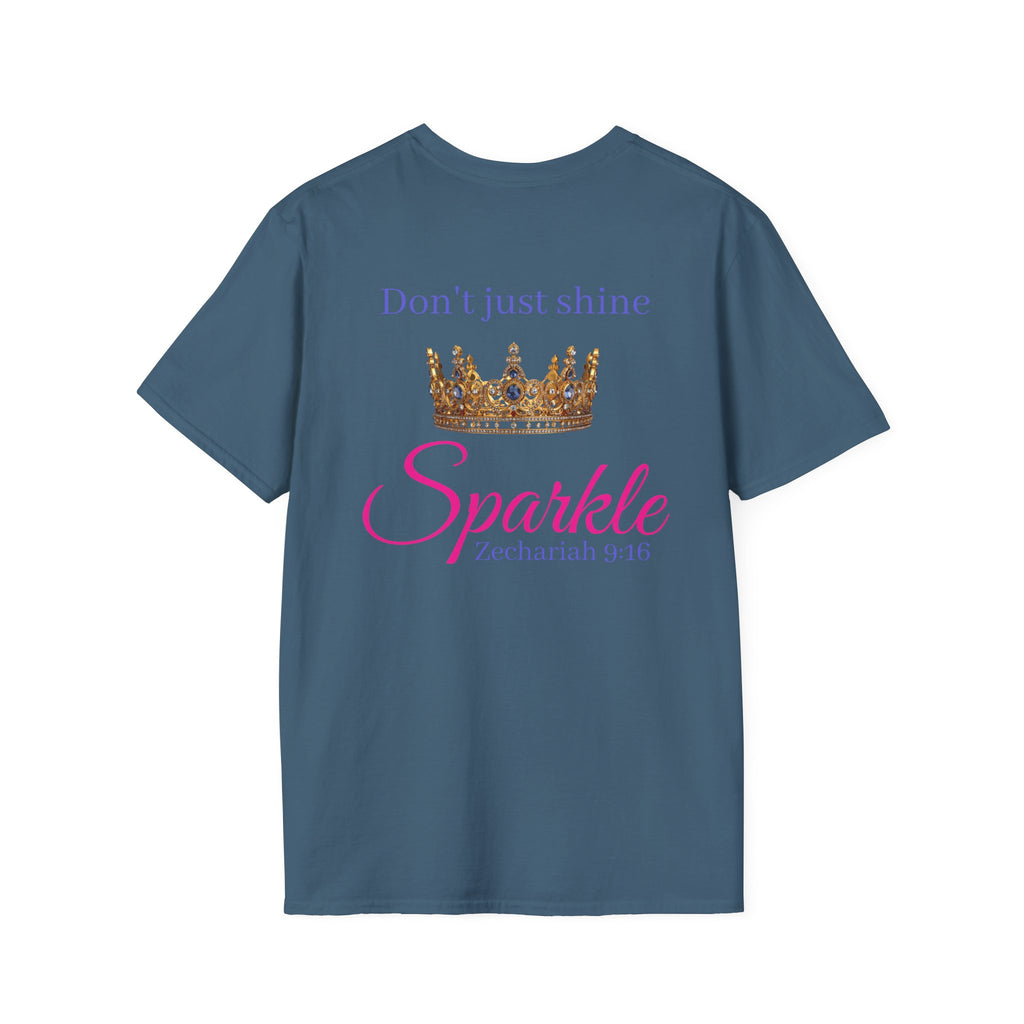 Don’t Just Shine crown Sparkle T-Shirt | Zechariah 9:16 scripture tee