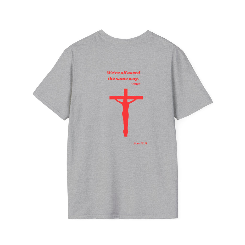 Copy of Red Crucifix with Scripture T-Shirt | Religious Christian Tee