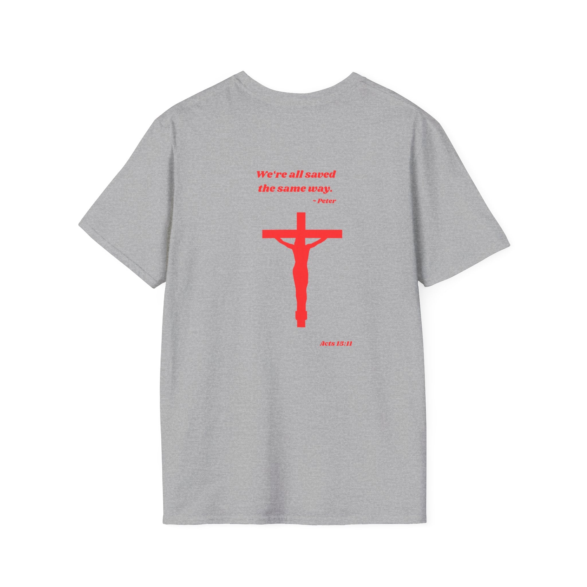 Copy of Red Crucifix with Scripture T-Shirt | Religious Christian Tee