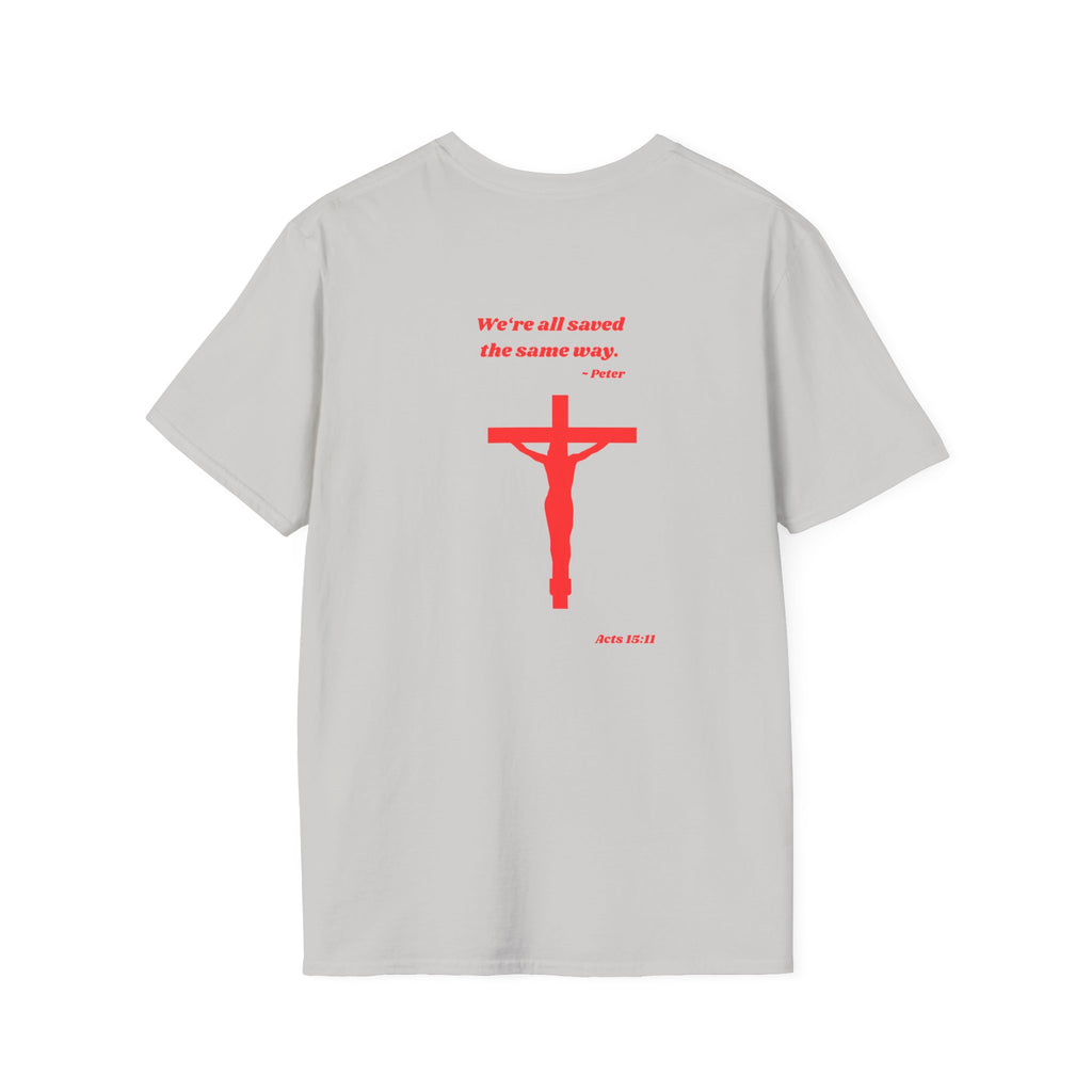 Copy of Red Crucifix with Scripture T-Shirt | Religious Christian Tee