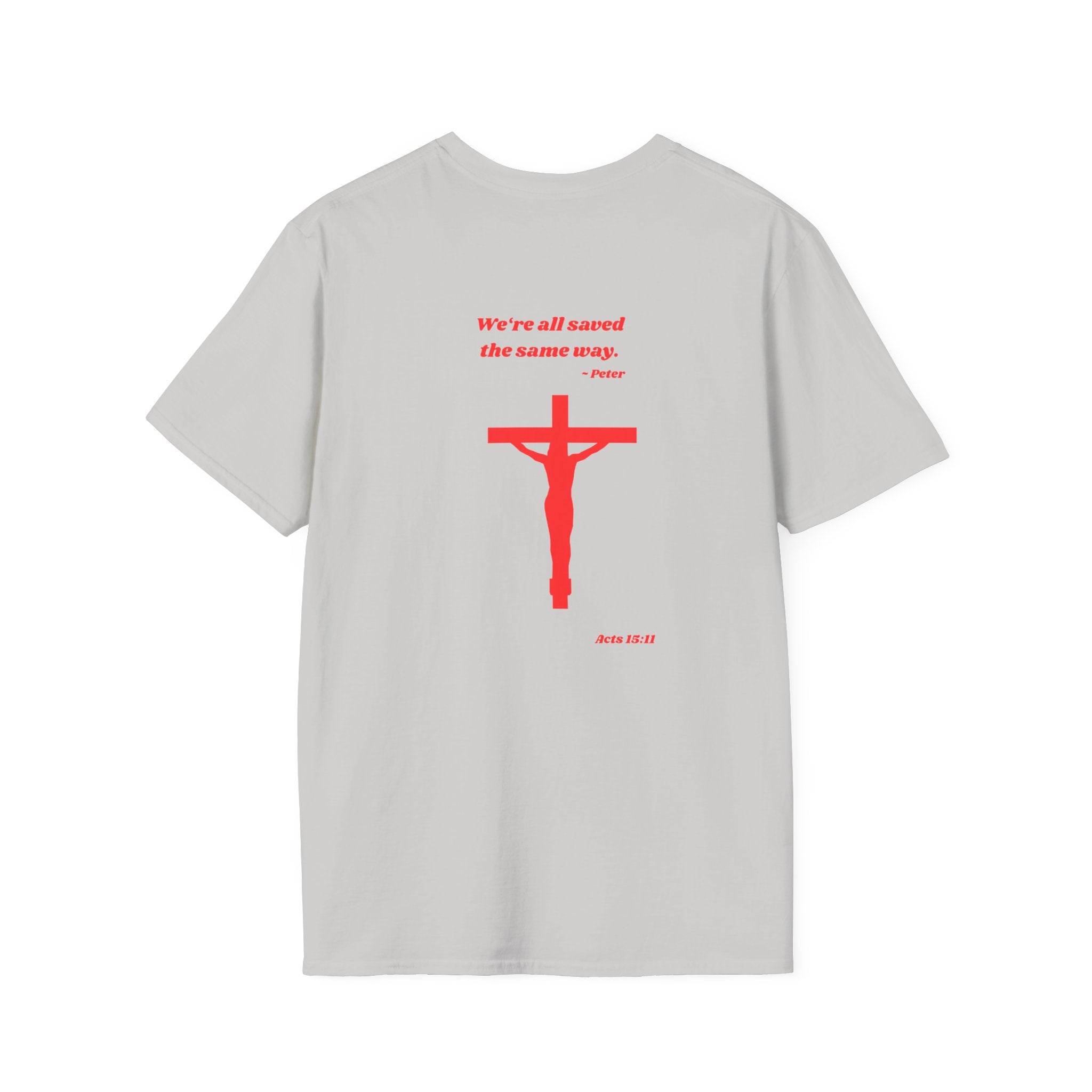 Copy of Red Crucifix with Scripture T-Shirt | Religious Christian Tee