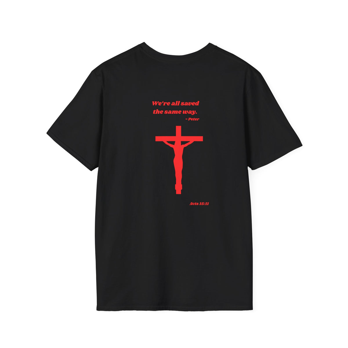 Copy of Red Crucifix with Scripture T-Shirt | Religious Christian Tee