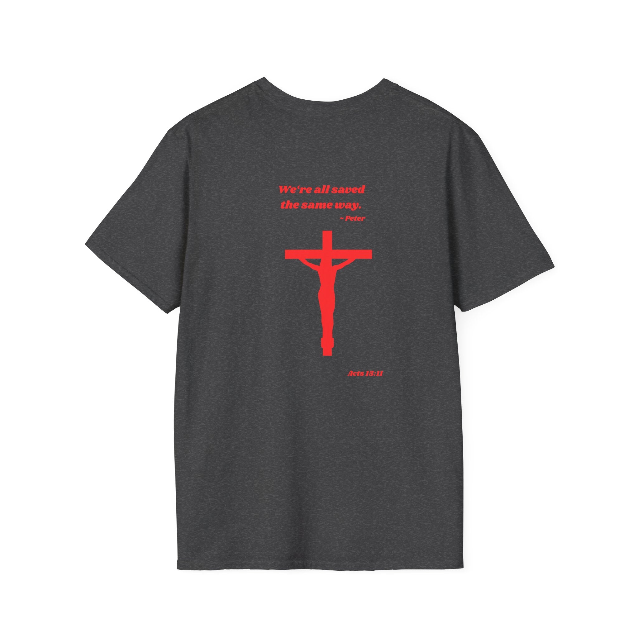 Copy of Red Crucifix with Scripture T-Shirt | Religious Christian Tee