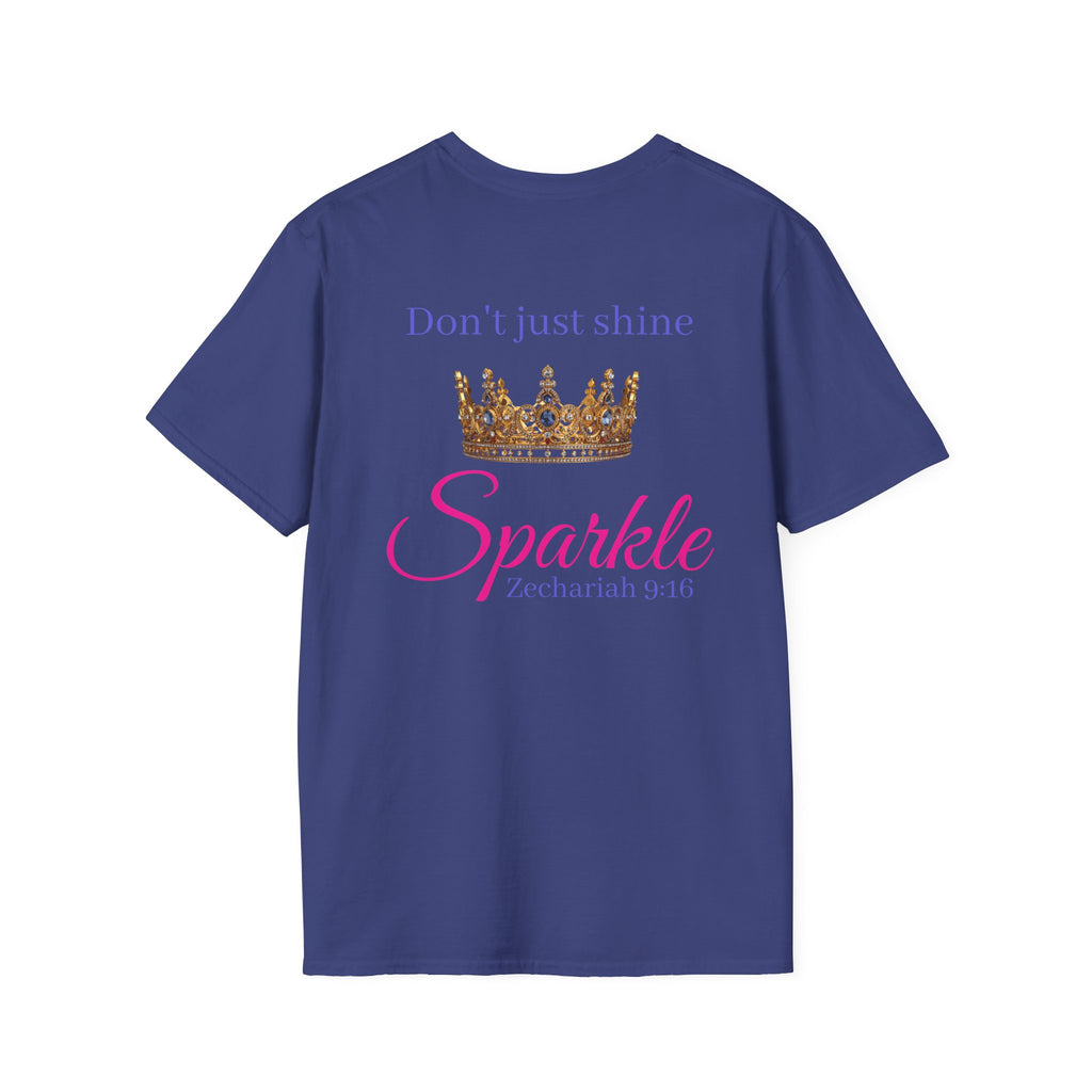 Don’t Just Shine crown Sparkle T-Shirt | Zechariah 9:16 scripture tee