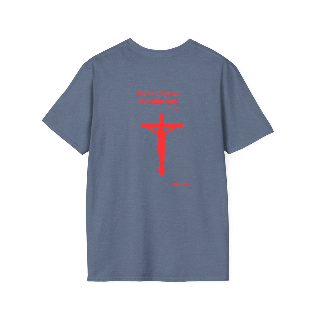 Copy of Red Crucifix with Scripture T-Shirt | Religious Christian Tee