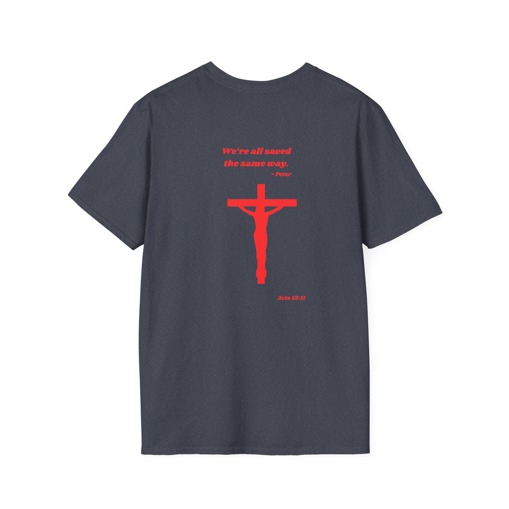 Copy of Red Crucifix with Scripture T-Shirt | Religious Christian Tee