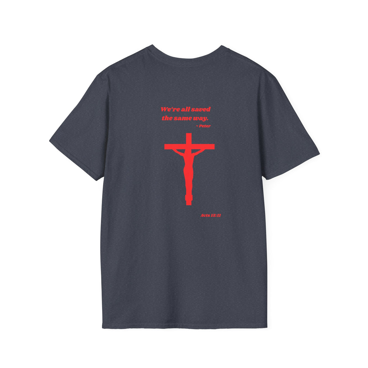Copy of Red Crucifix with Scripture T-Shirt | Religious Christian Tee