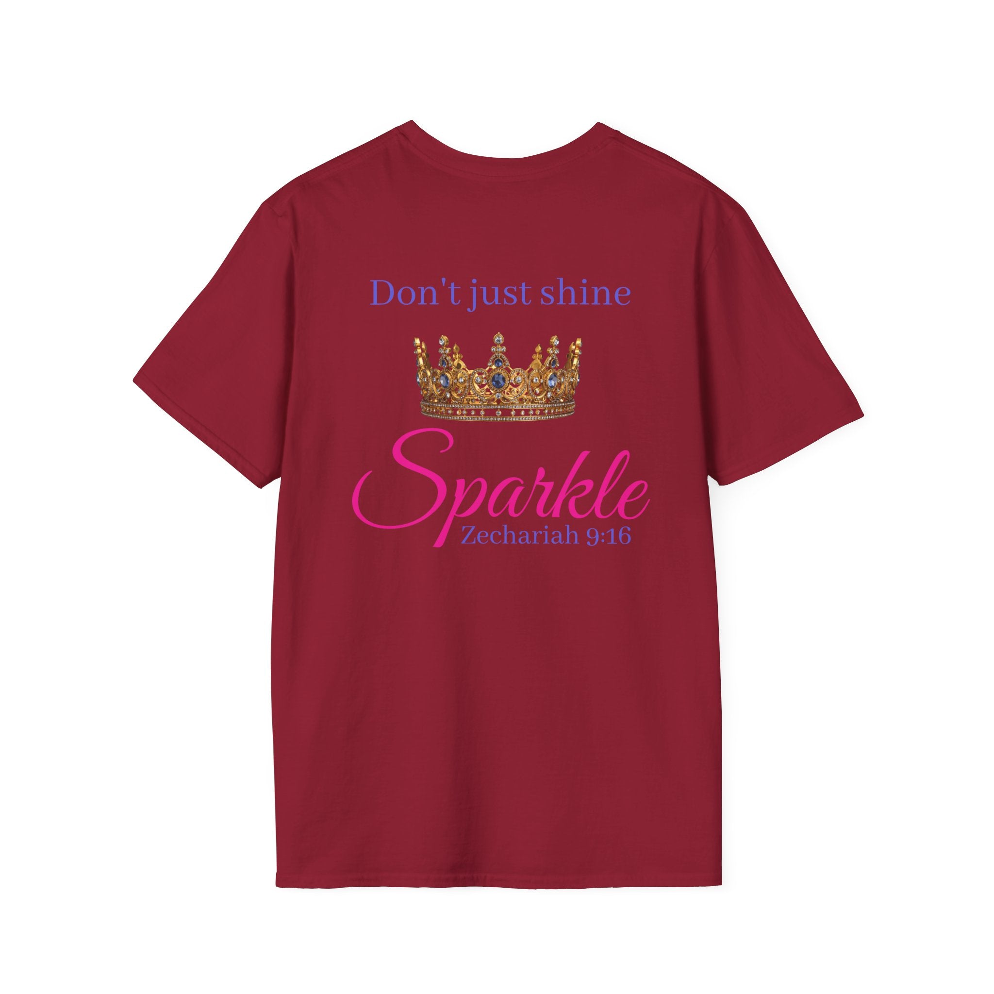 Don’t Just Shine crown Sparkle T-Shirt | Zechariah 9:16 scripture tee
