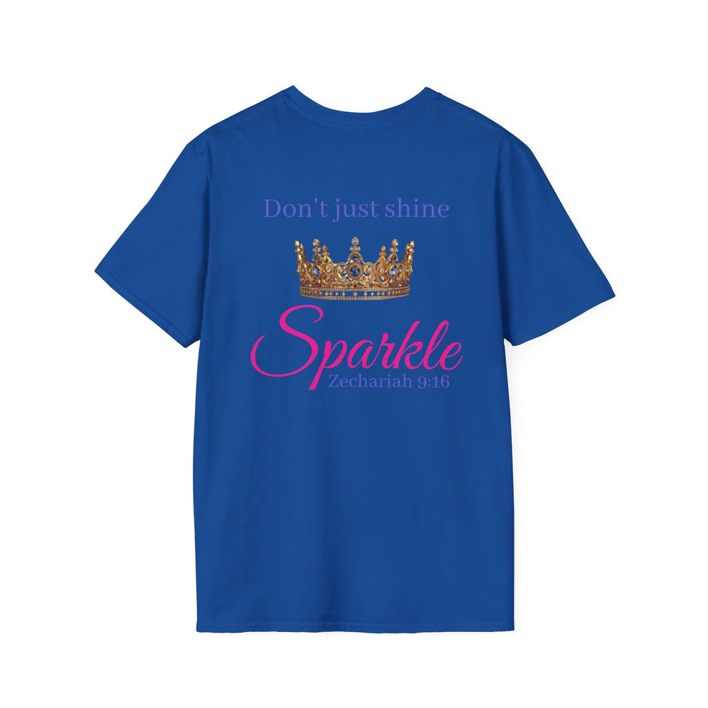 Don’t Just Shine crown Sparkle T-Shirt | Zechariah 9:16 scripture tee