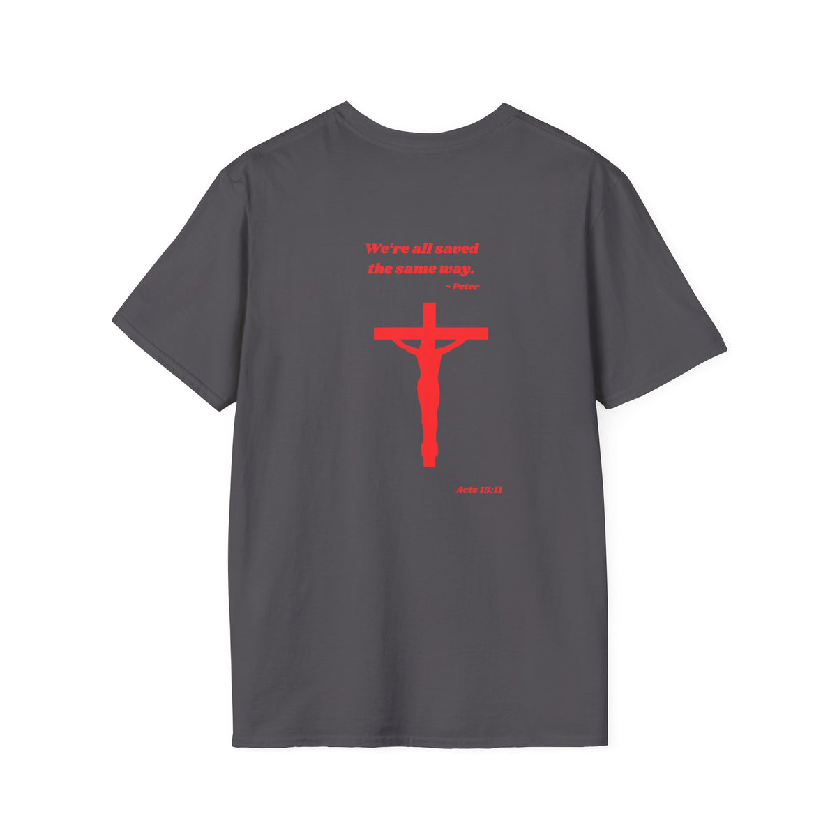 Copy of Red Crucifix with Scripture T-Shirt | Religious Christian Tee
