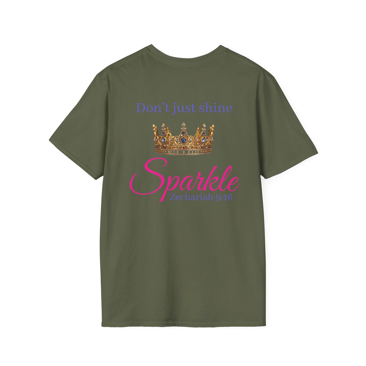 Don’t Just Shine crown Sparkle T-Shirt | Zechariah 9:16 scripture tee