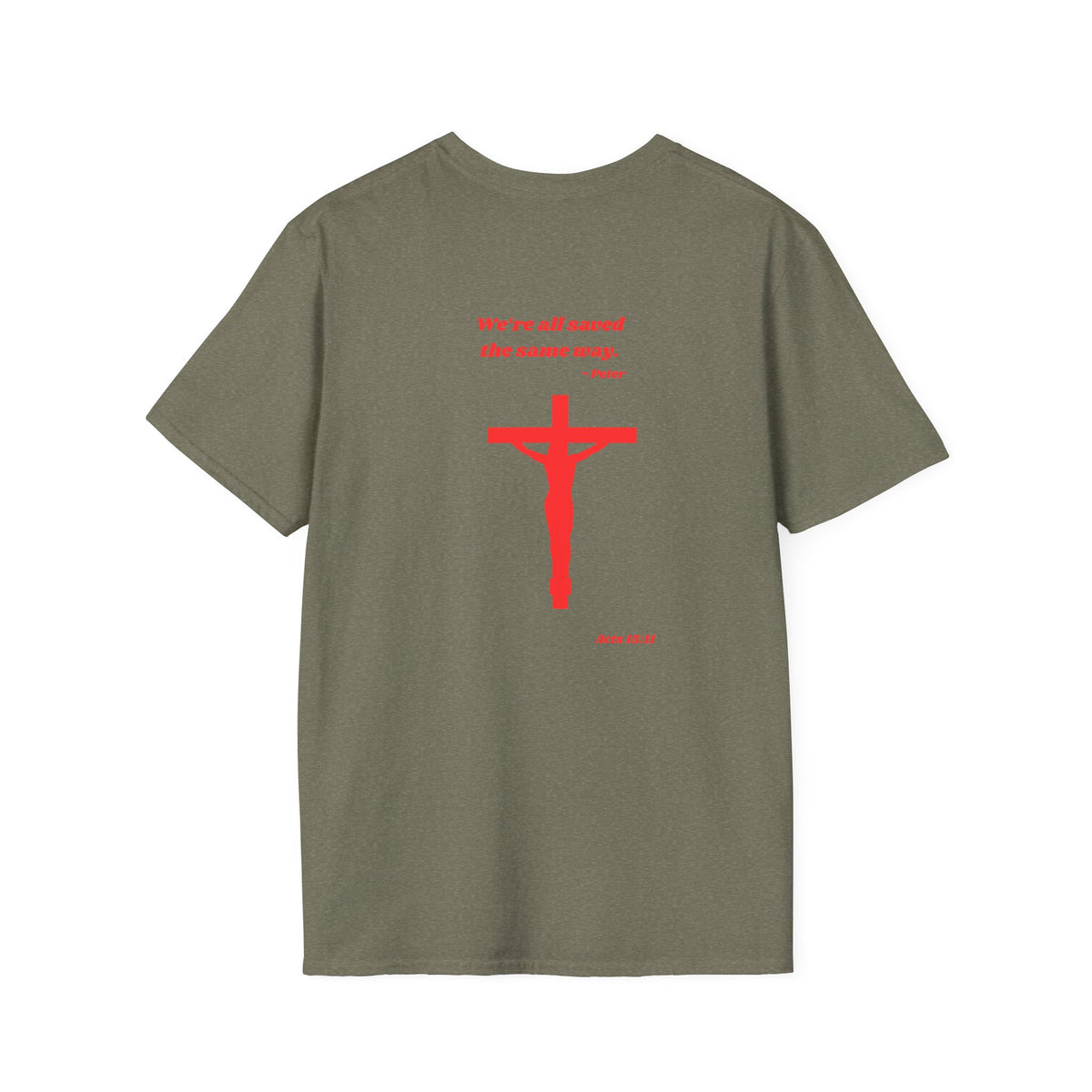 Copy of Red Crucifix with Scripture T-Shirt | Religious Christian Tee