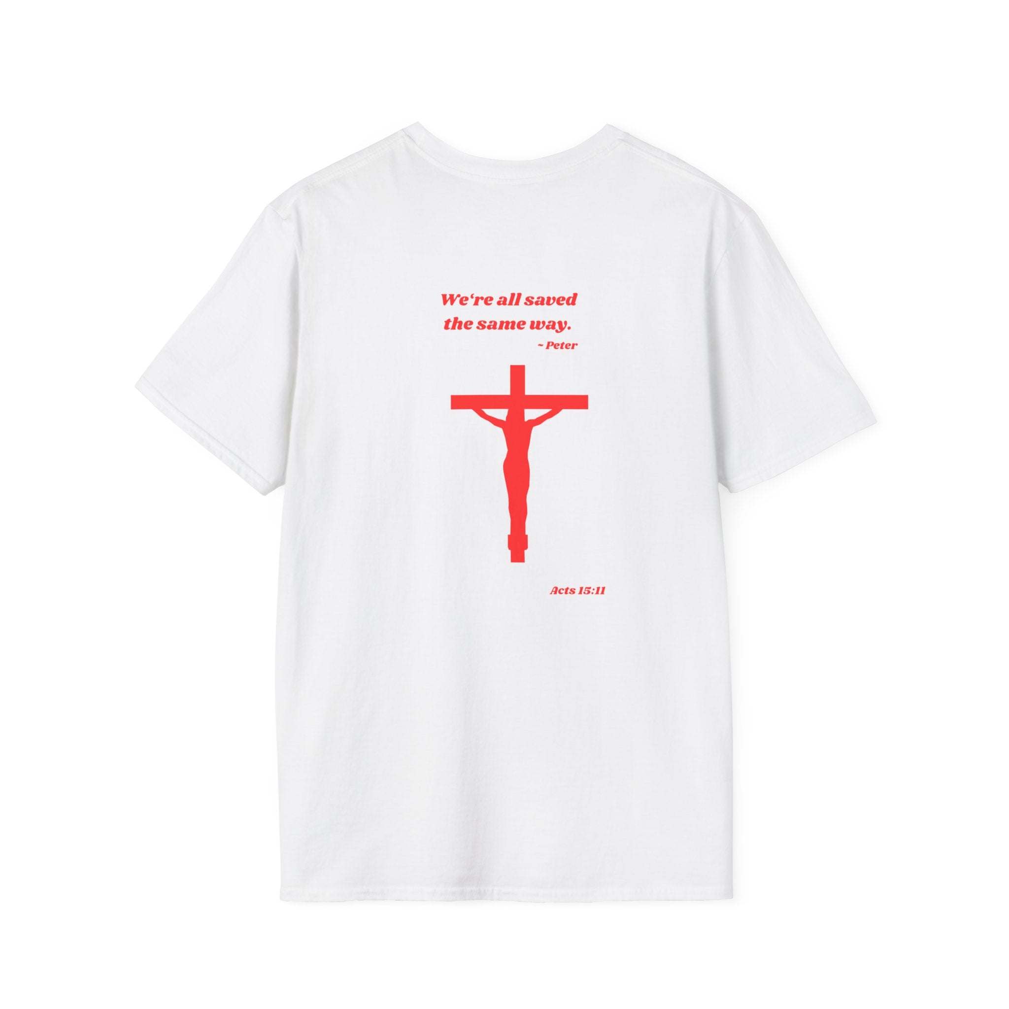 Copy of Red Crucifix with Scripture T-Shirt | Religious Christian Tee